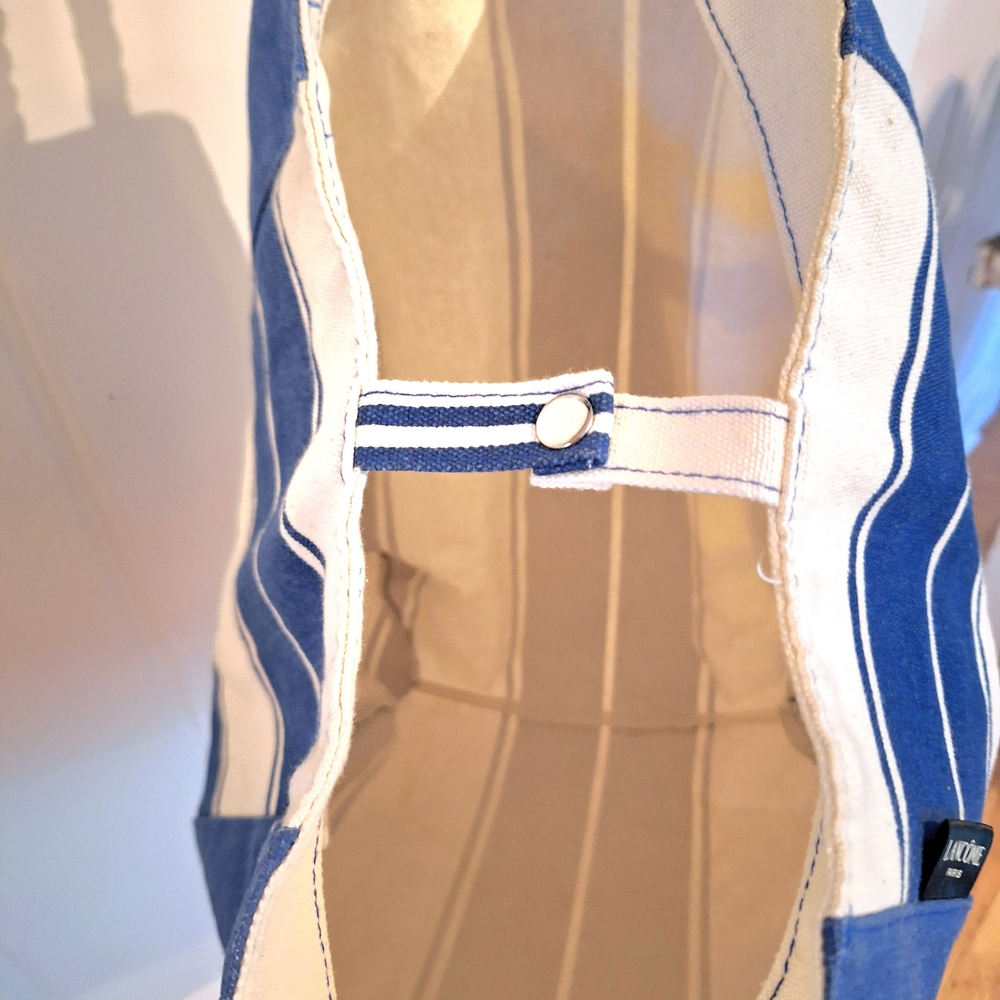 Lancome Paris Blue and White Nautical Tote Bag - Picture 2 of 4